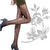 Blancho LZSA060-1 Sexy Black Sheer Floral Stocking