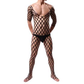 Men's Long Sleeve Large Mesh Underwear Body Socks